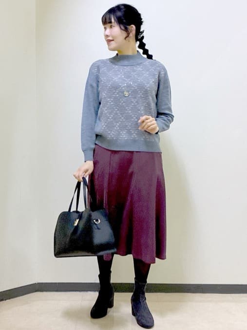  beni_gingerさんの「Reflect｜アーガイル柄ハイネックニット」を使ったコーディネート