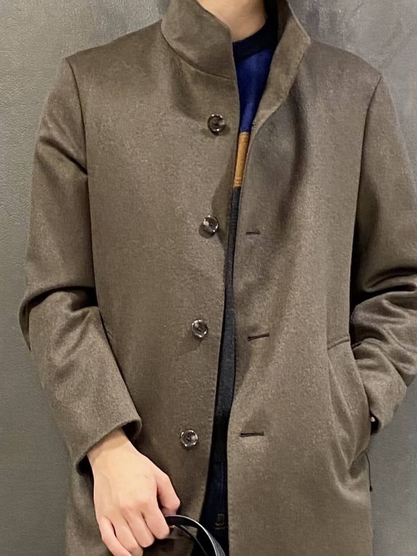 shoumaさんの「TAKEO KIKUCHI｜【ウールカシミヤブレンド】ビーバー調 スタンドカラー コート」を使ったコーディネート