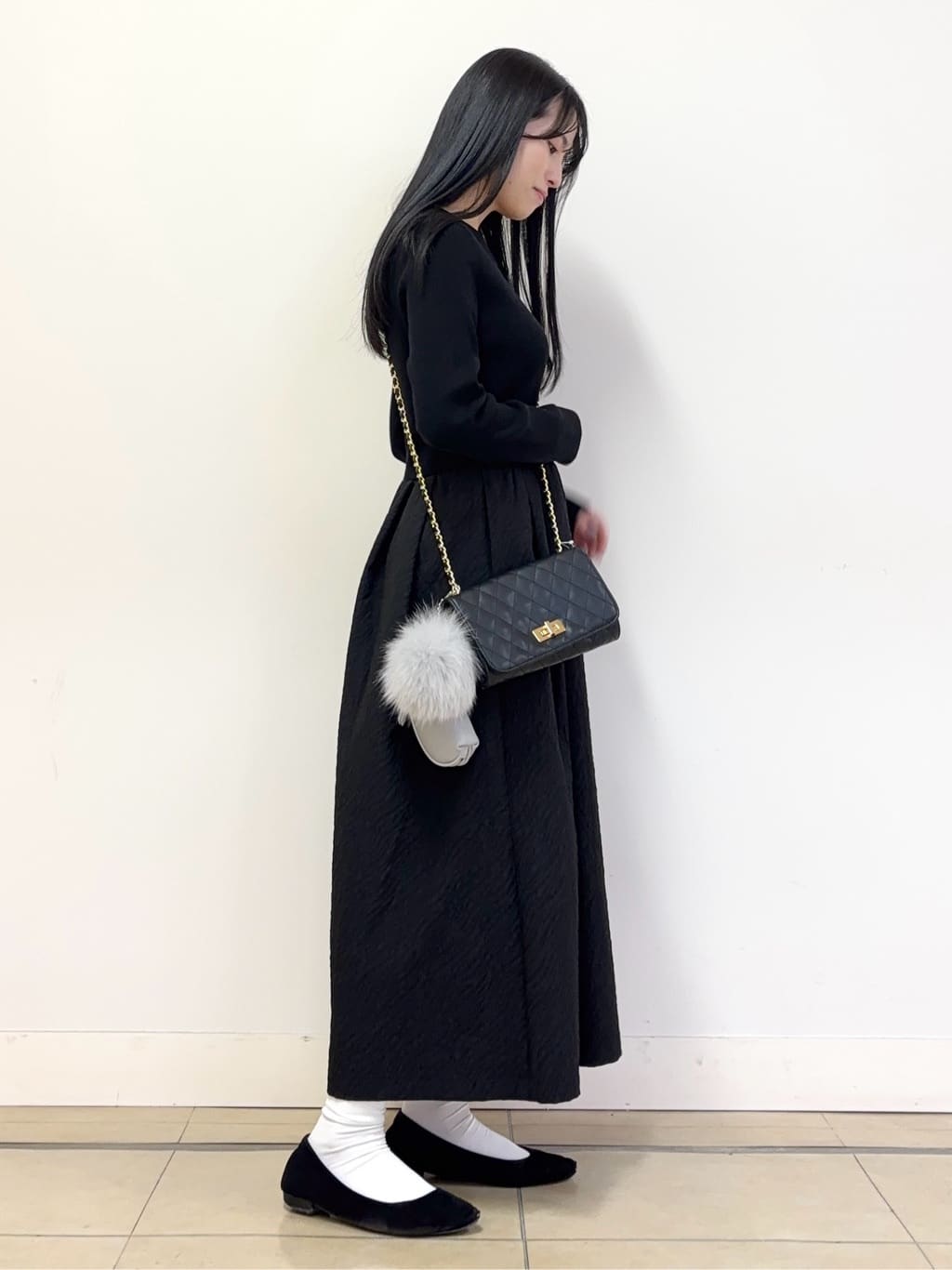 あやかさんの「UNTITLED｜【大人フェミニン/トレンド】ニット&times;ジャカード ドッキングワンピース」を使ったコーディネート