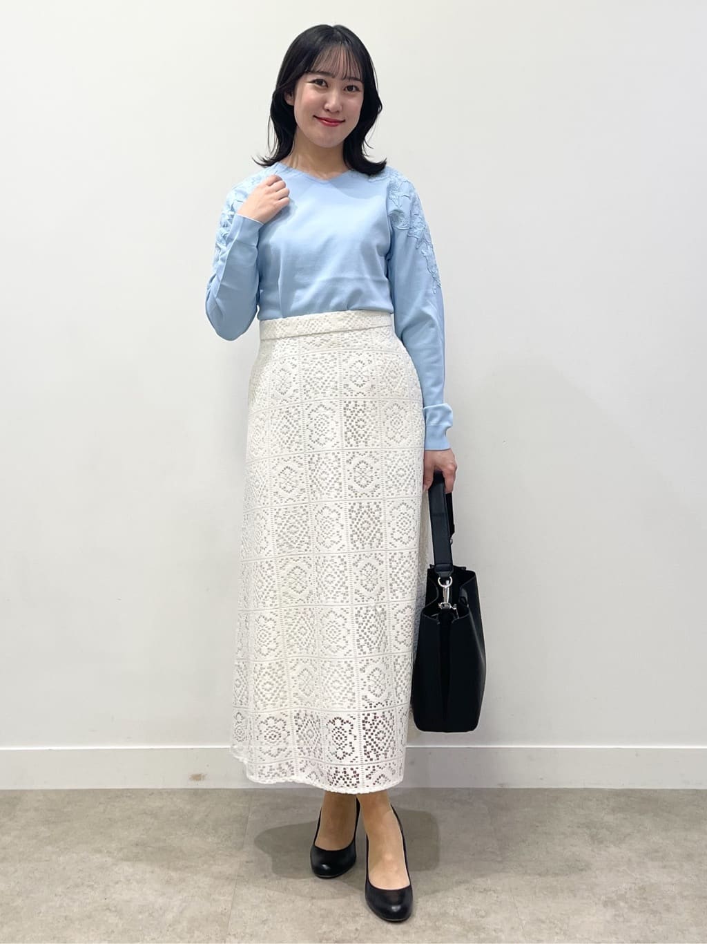 yukariさんの「Reflect｜レースデザインスリーブニットプルオーバー」を使ったコーディネート