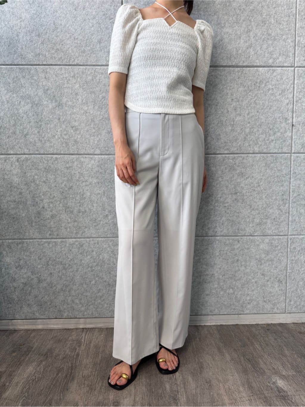 uchi__yamaさんの「CODE A｜gather puff jersey tops」を使ったコーディネート