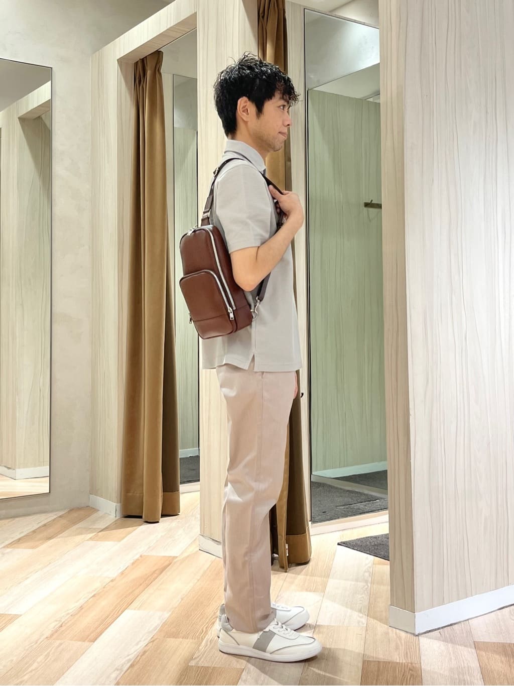 URAさんの「TAKEO KIKUCHI｜【抗菌防臭／9色5サイズ展開】ハニカムメランジ ポロシャツ」を使ったコーディネート