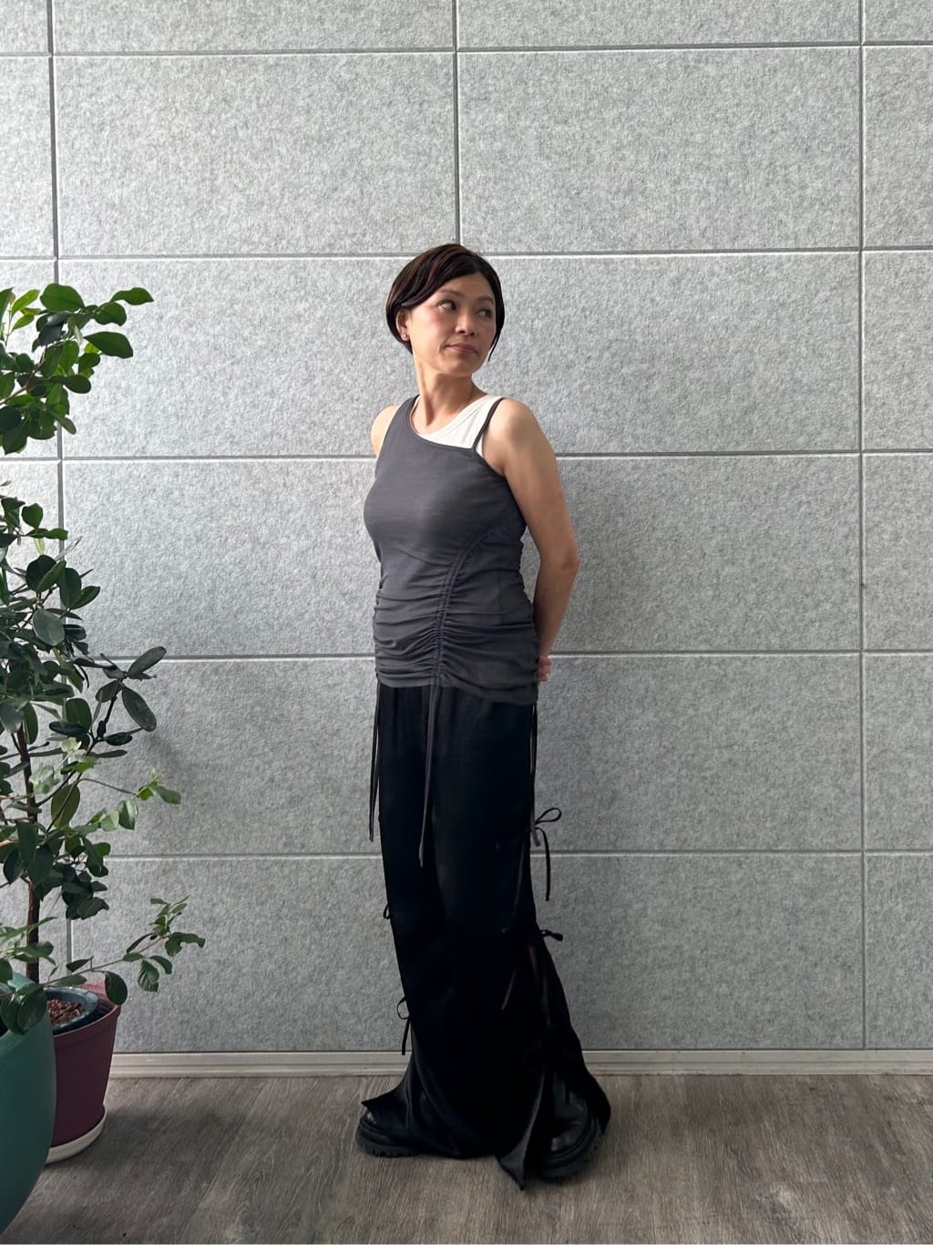 yukoさんの「CODE A｜ribbon easy pants」を使ったコーディネート