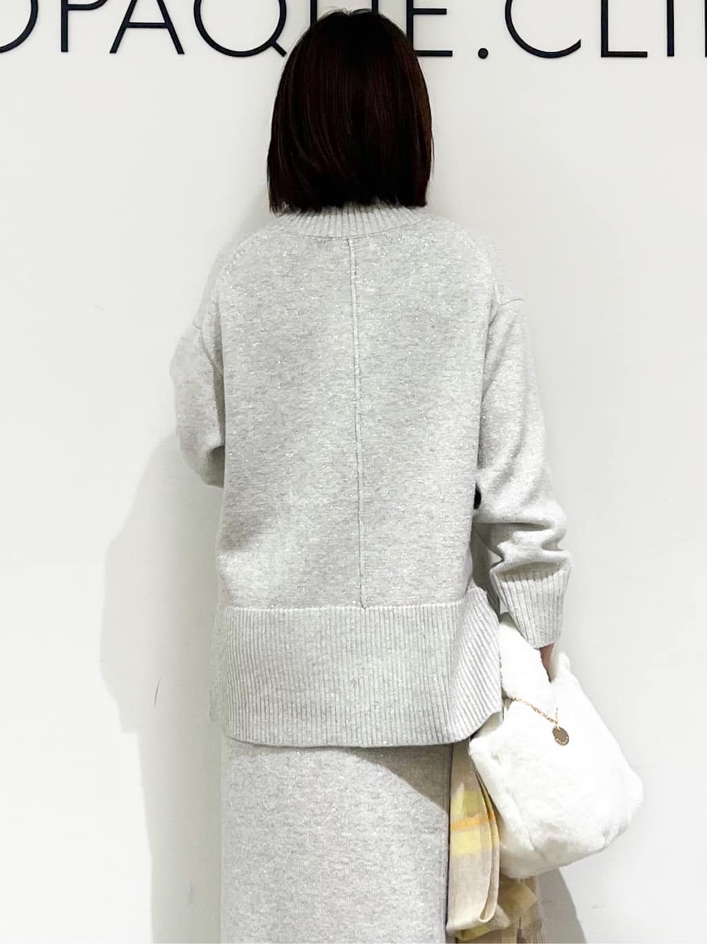 あずささんの「OPAQUE.CLIP｜ラメスパンコールナロースカート／セットアップ対応可【洗濯機OK】」を使ったコーディネート