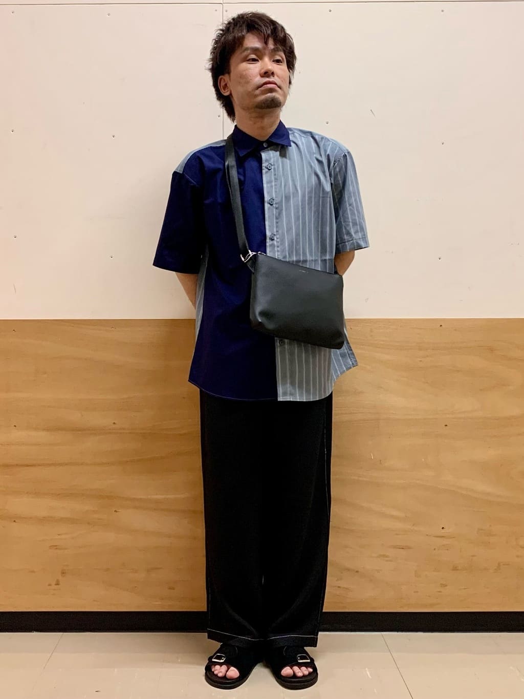 MATUさんの「THE SHOP TK｜ブロードパネルストライプ 半袖シャツ 洗濯機OK／サスティナブル素材」を使ったコーディネート