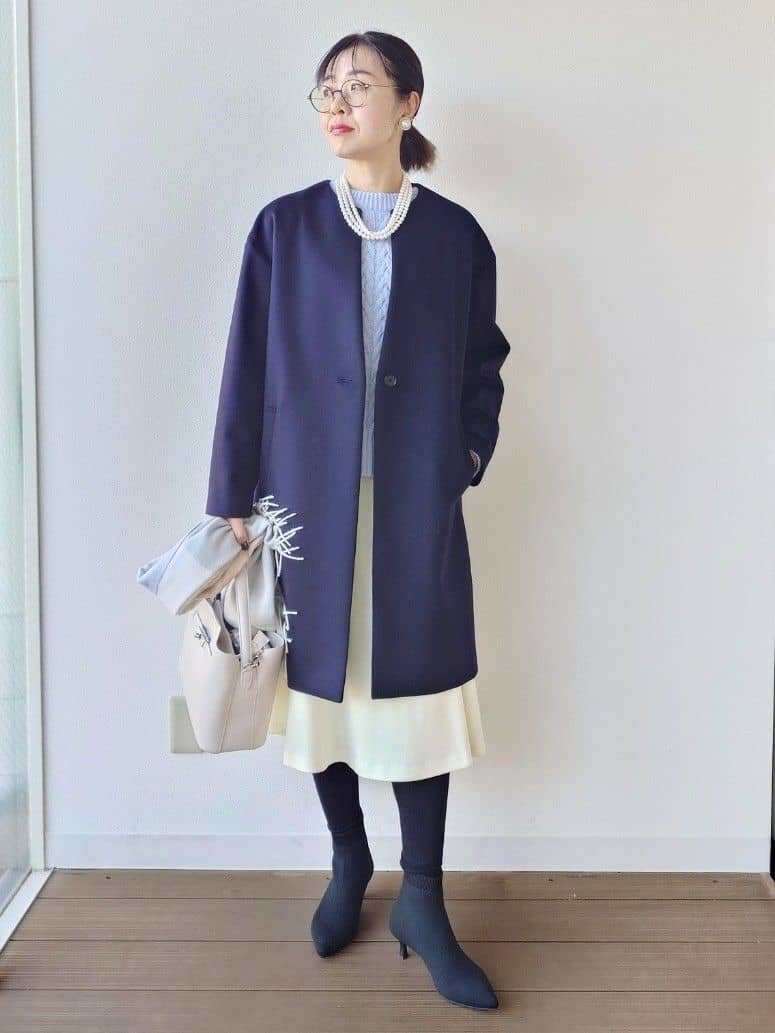 MUTSUKOさんの「UNTITLED｜【洗える】スポンディッシュ ケーブル柄ニット」を使ったコーディネート