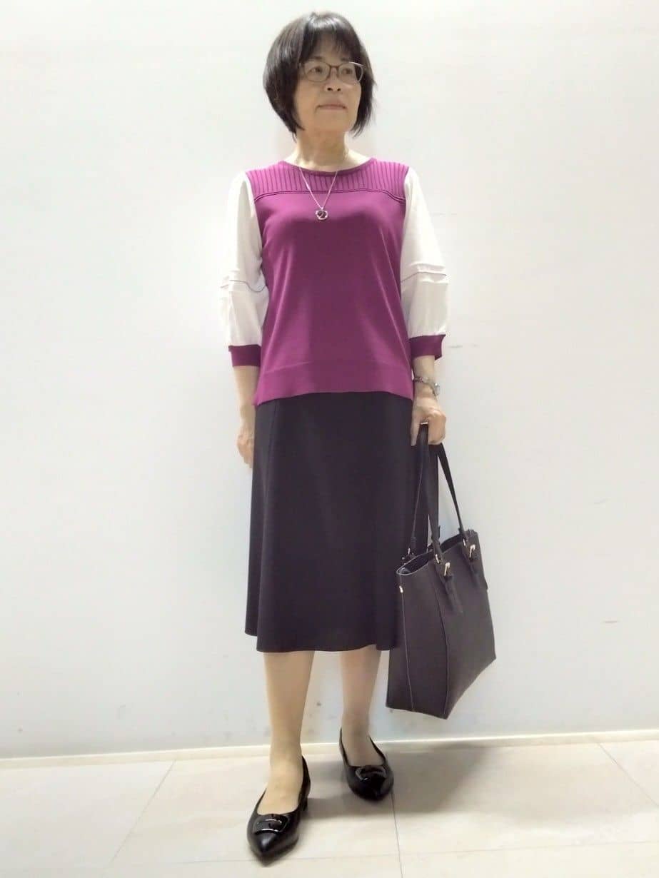 tokuさんの「Reflect｜【WEB先行カラーあり／手洗い可】ジョーゼットスリーブ&times;ニット」を使ったコーディネート