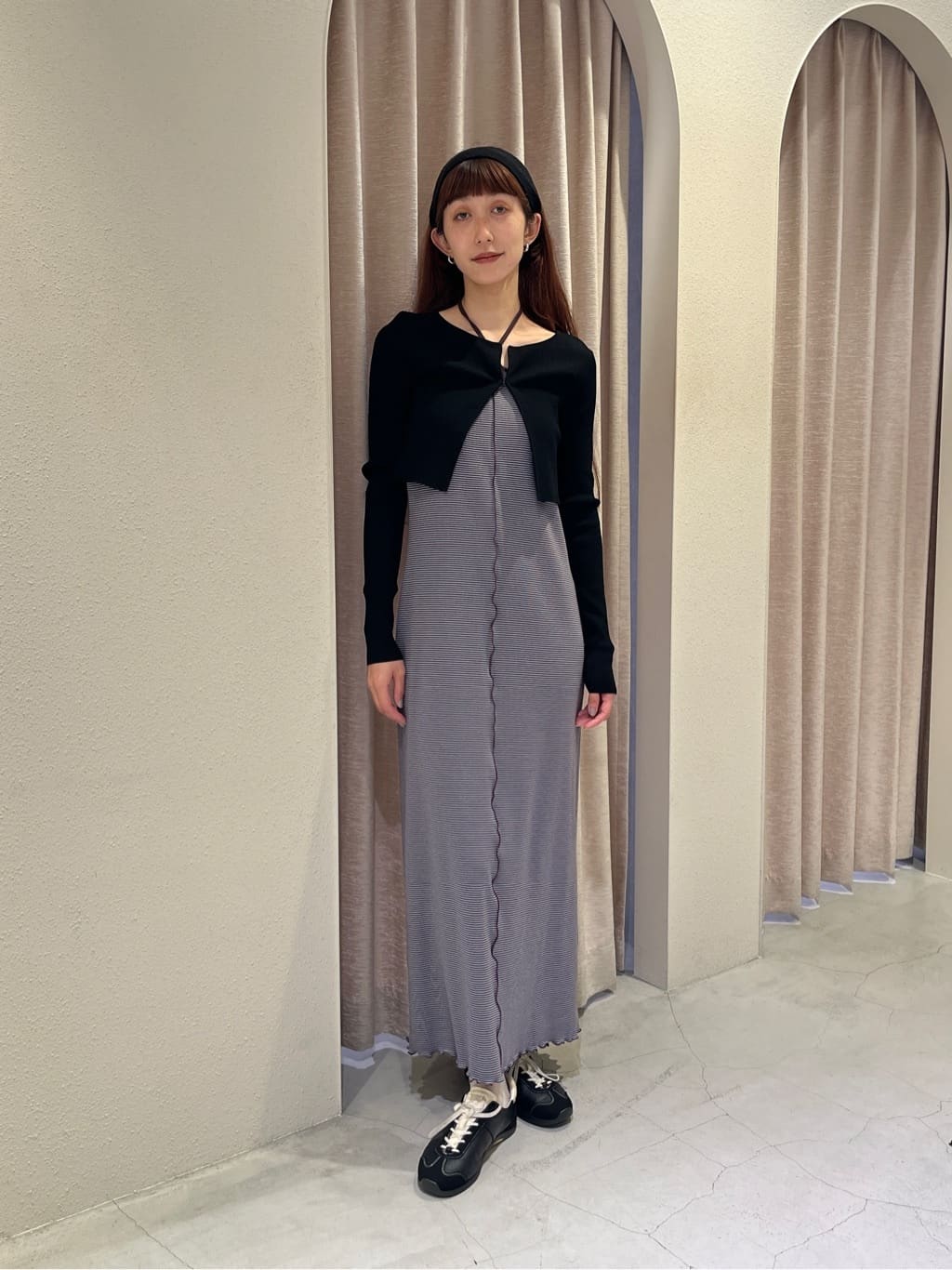 Rielさんの「CODE A｜【Cup-in】chic border jersey dress」を使ったコーディネート