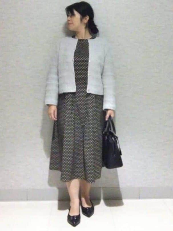 sakoさんの「Reflect｜【お食事会やお出かけに◎】ふんわりジャカード編みカーディガン」を使ったコーディネート