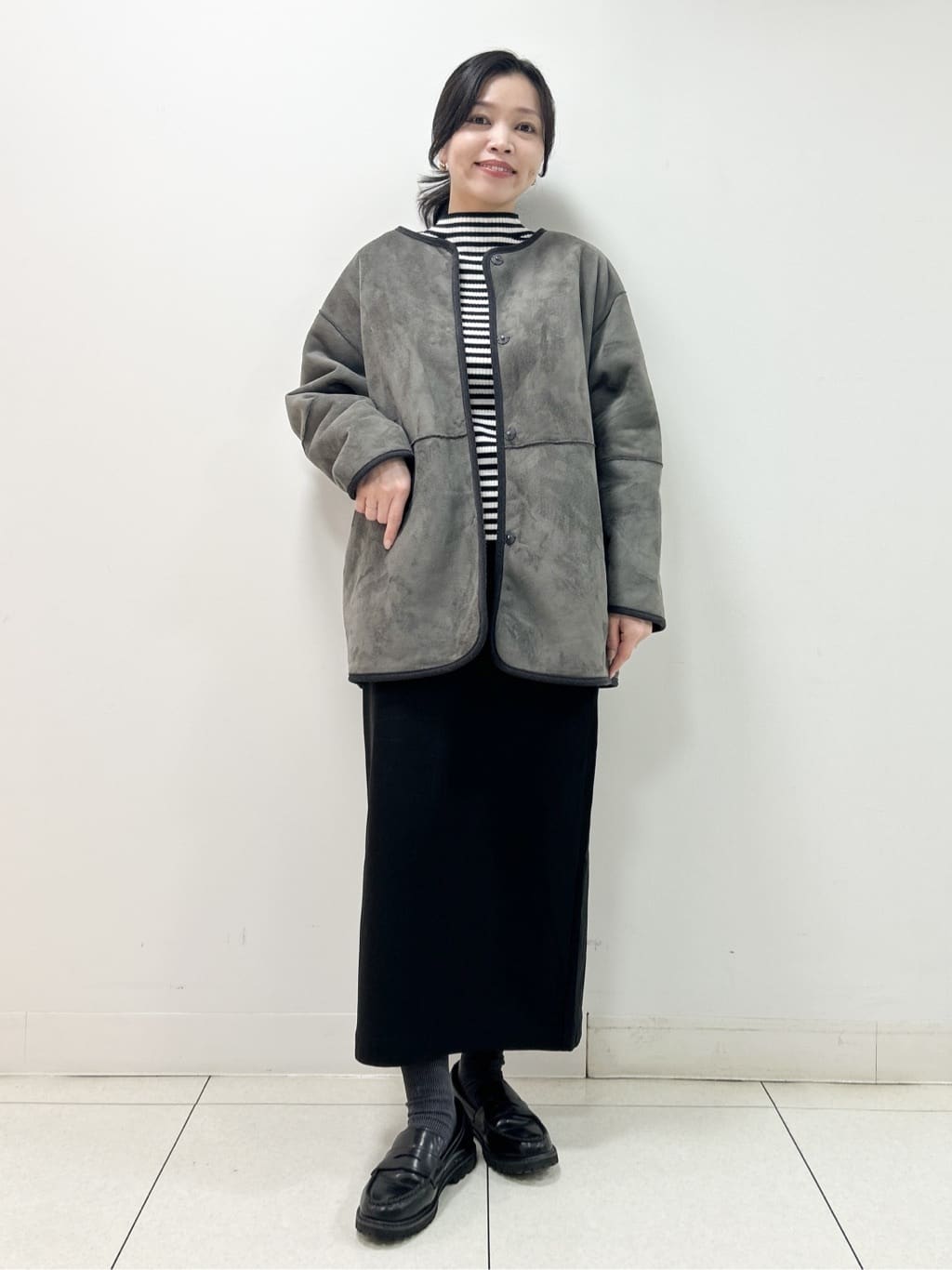 Kaiさんの「Dessin｜【2WAY】フェイクムートンコート」を使ったコーディネート