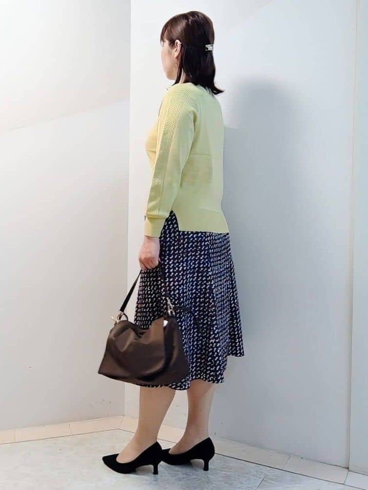 エリさんの「Reflect｜【選べる6色／長く着られる◎】ボートネックニット」を使ったコーディネート