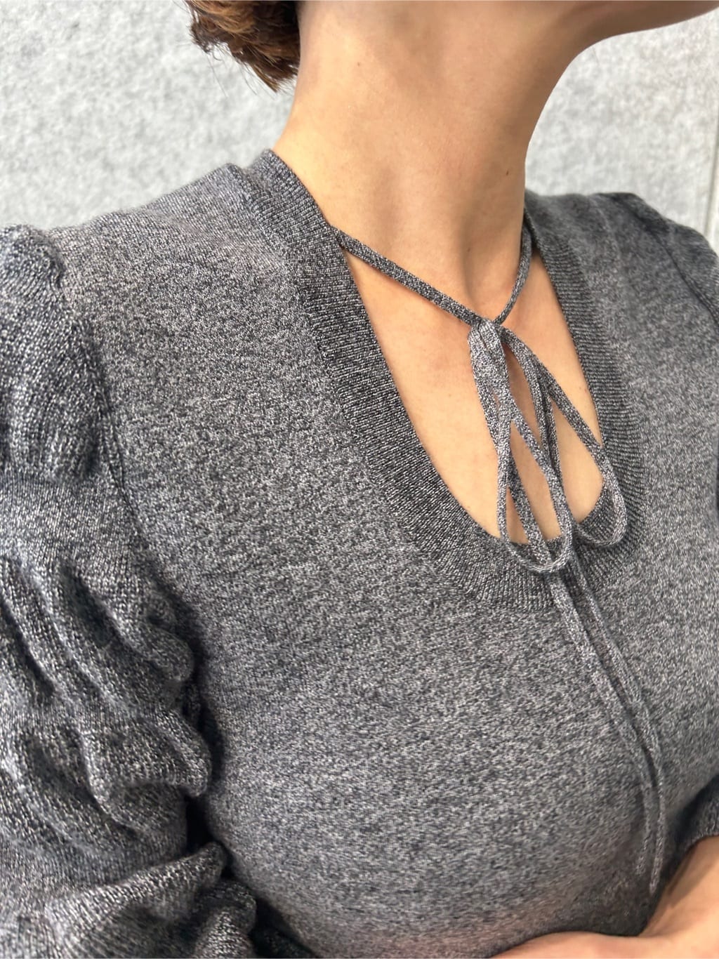 yukoさんの「CODE A｜gathered sleeves knit」を使ったコーディネート