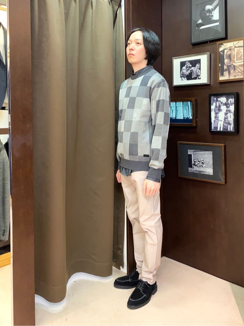 コバヤシさんの「TAKEO KIKUCHI｜【Made in JAPAN】播州織 ヘリンボン ストレート パンツ」を使ったコーディネート