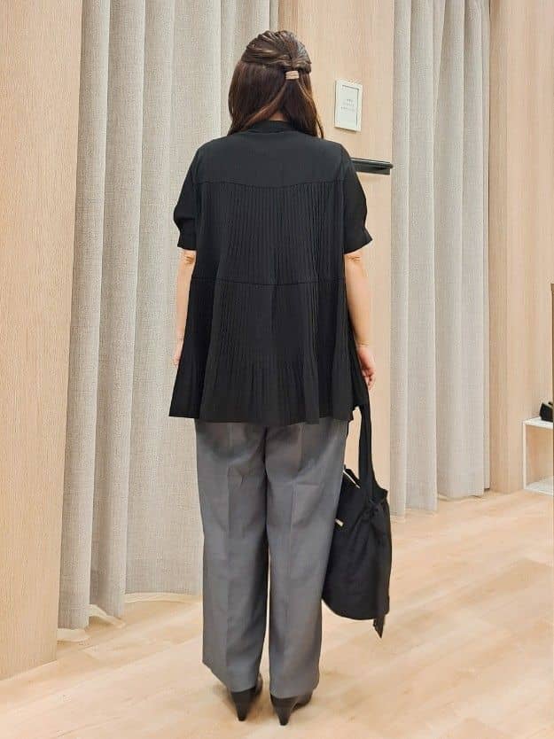 ふるさんの「grove｜【体型カバー】ラフに着たい　ティアードプリーツブラウス」を使ったコーディネート