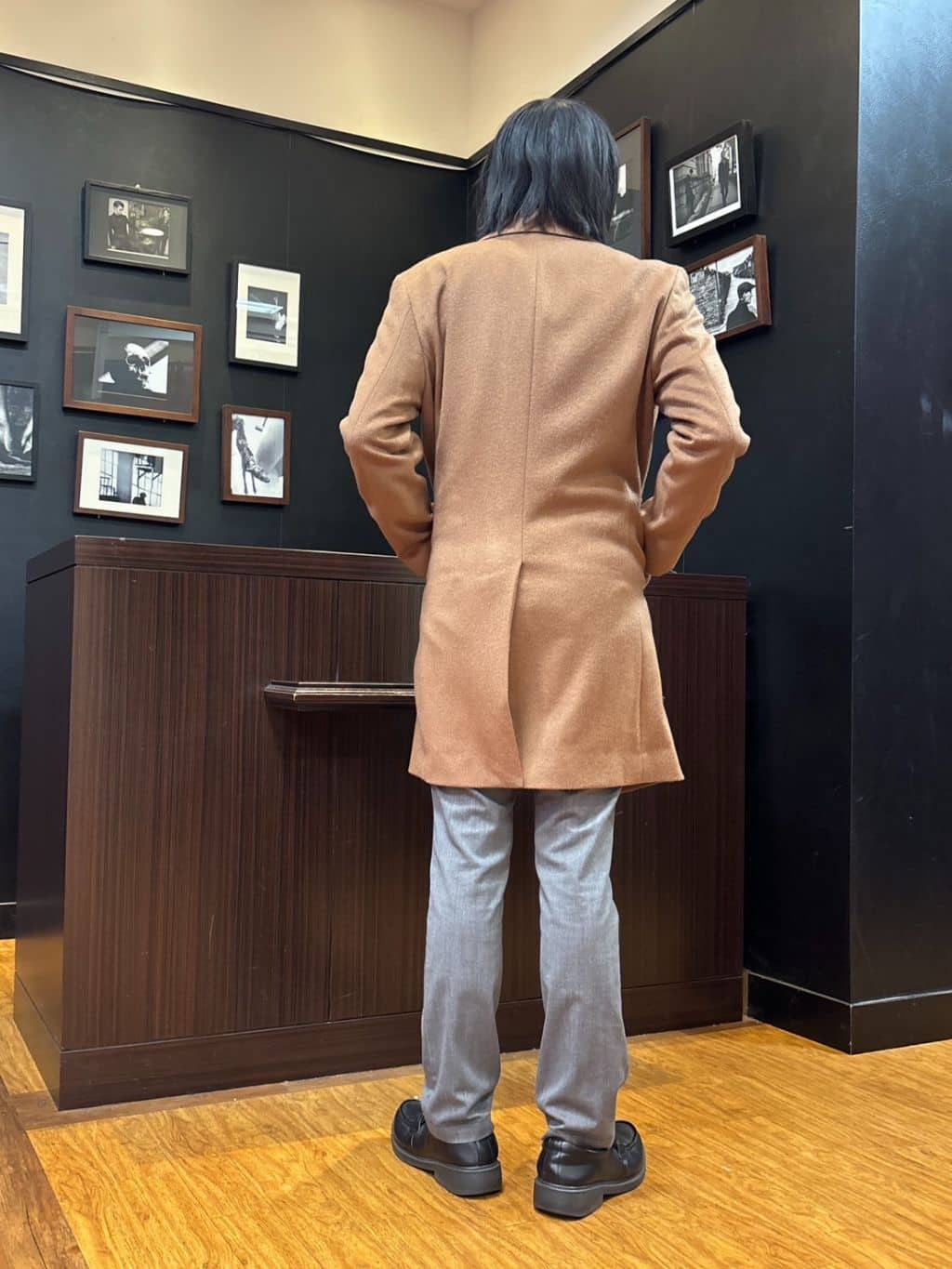 moritaさんの「TAKEO KIKUCHI｜カシミヤブレンド ビーバー調ステンカラーコート」を使ったコーディネート