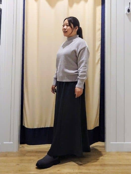 Haraさんの「Dessin｜【洗える】ハイネックベロアモールニット」を使ったコーディネート