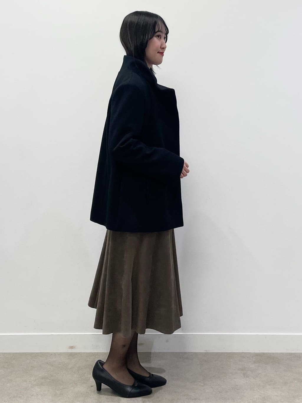yukariさんの「Reflect｜【SS-4Lサイズ／衿が顔に当たらない◎】スタンドネックミドルコート」を使ったコーディネート