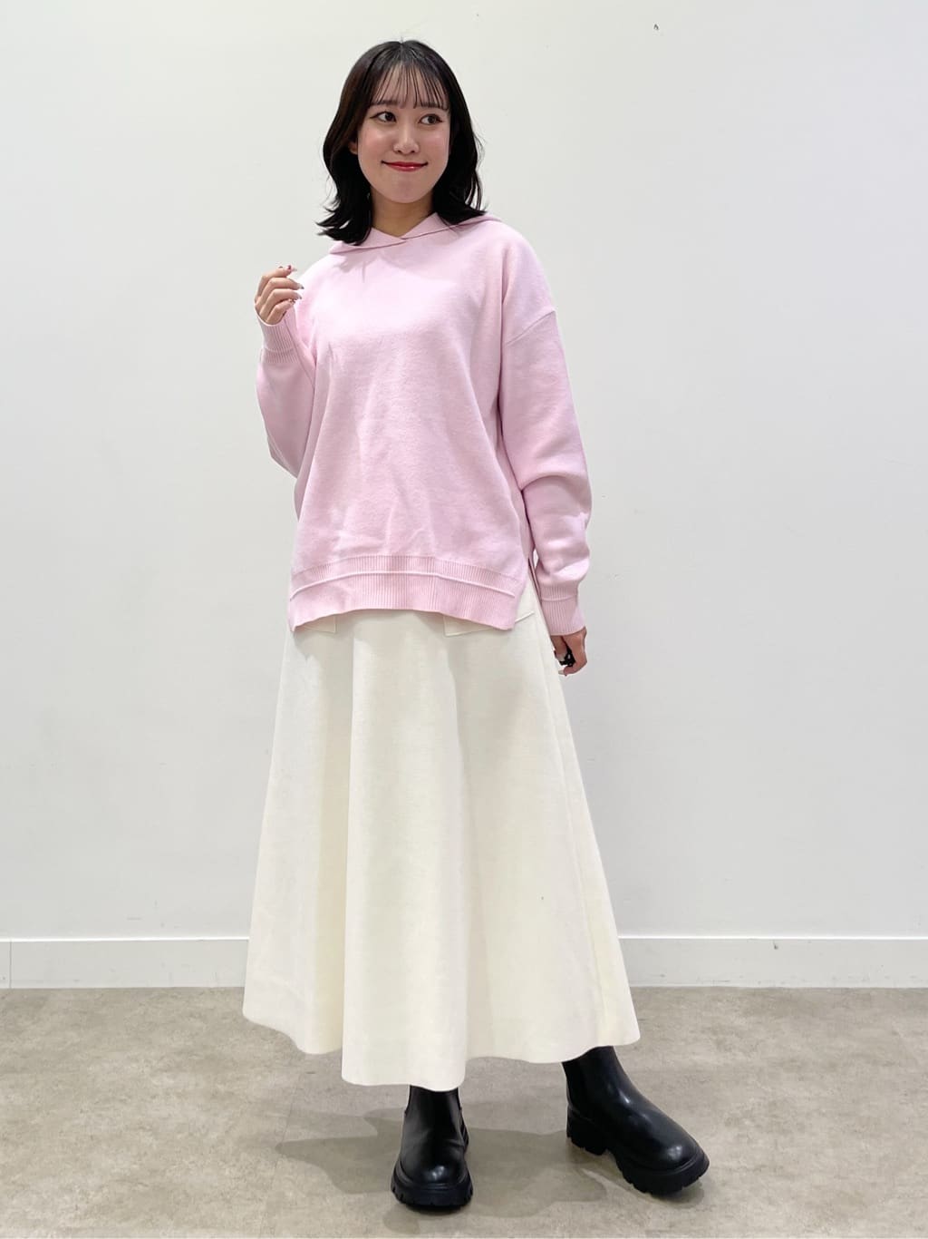 yukariさんの「Dessin｜【洗える／体型カバー】ちょうどいいニットパーカ」を使ったコーディネート
