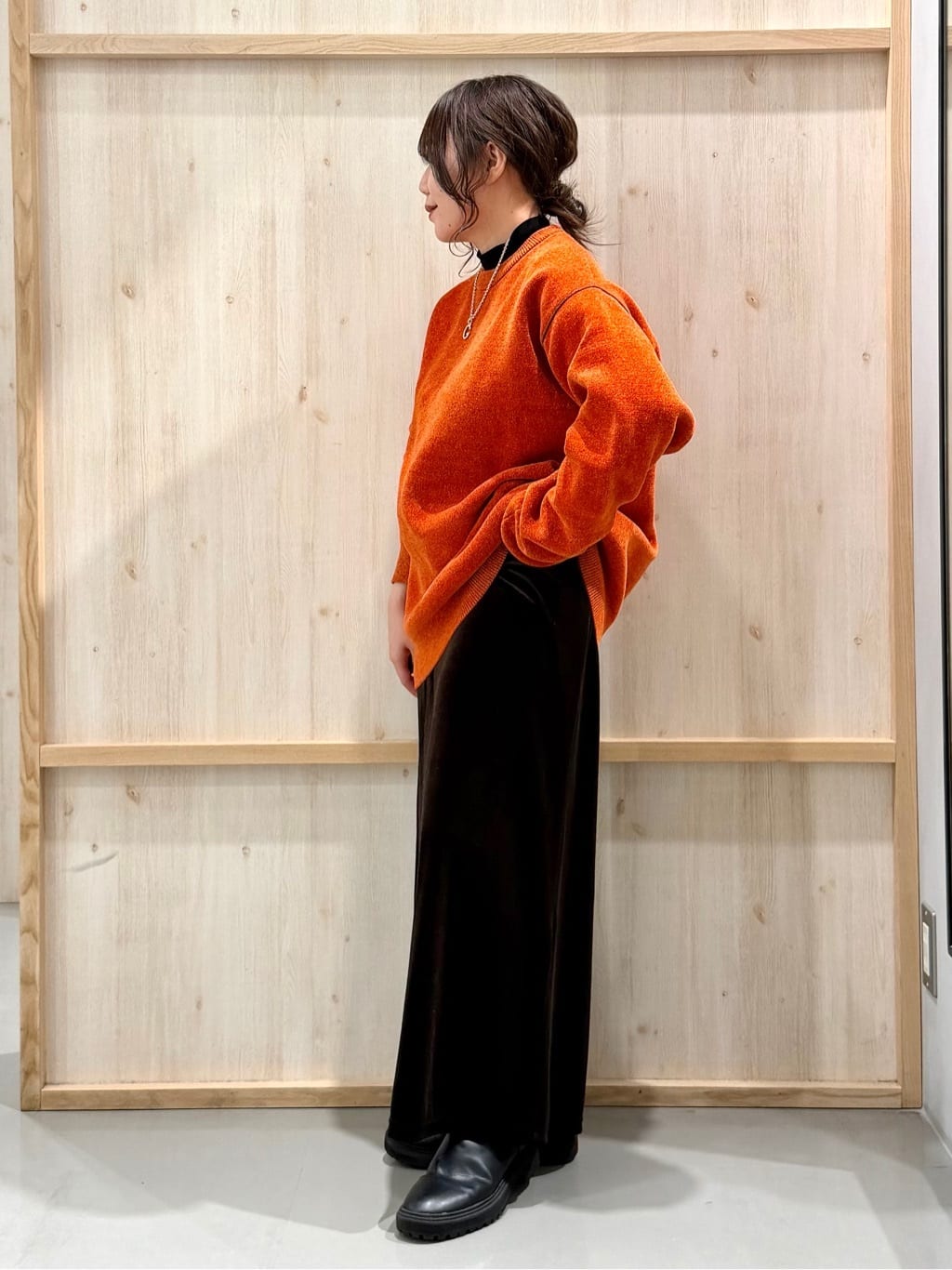 nanaさんの「THE SHOP TK｜【包み込まれるような柔らかさ】配色モールニット 洗濯機OK」を使ったコーディネート