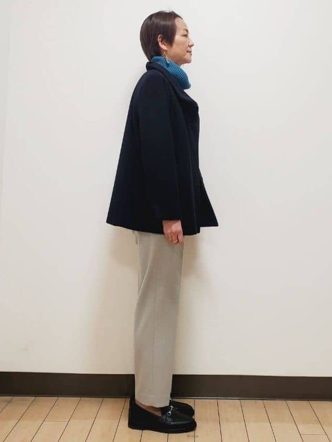 yuuさんの「Reflect｜【SS-4Lサイズ／衿が顔に当たらない◎】スタンドネックミドルコート」を使ったコーディネート
