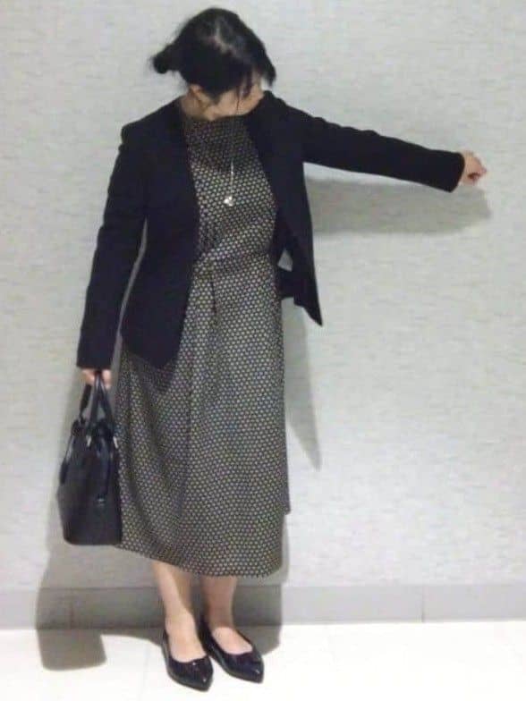 sakoさんの「Reflect｜【SS-4Lサイズ／通勤／セットアップ可】ノーカラージャケット」を使ったコーディネート