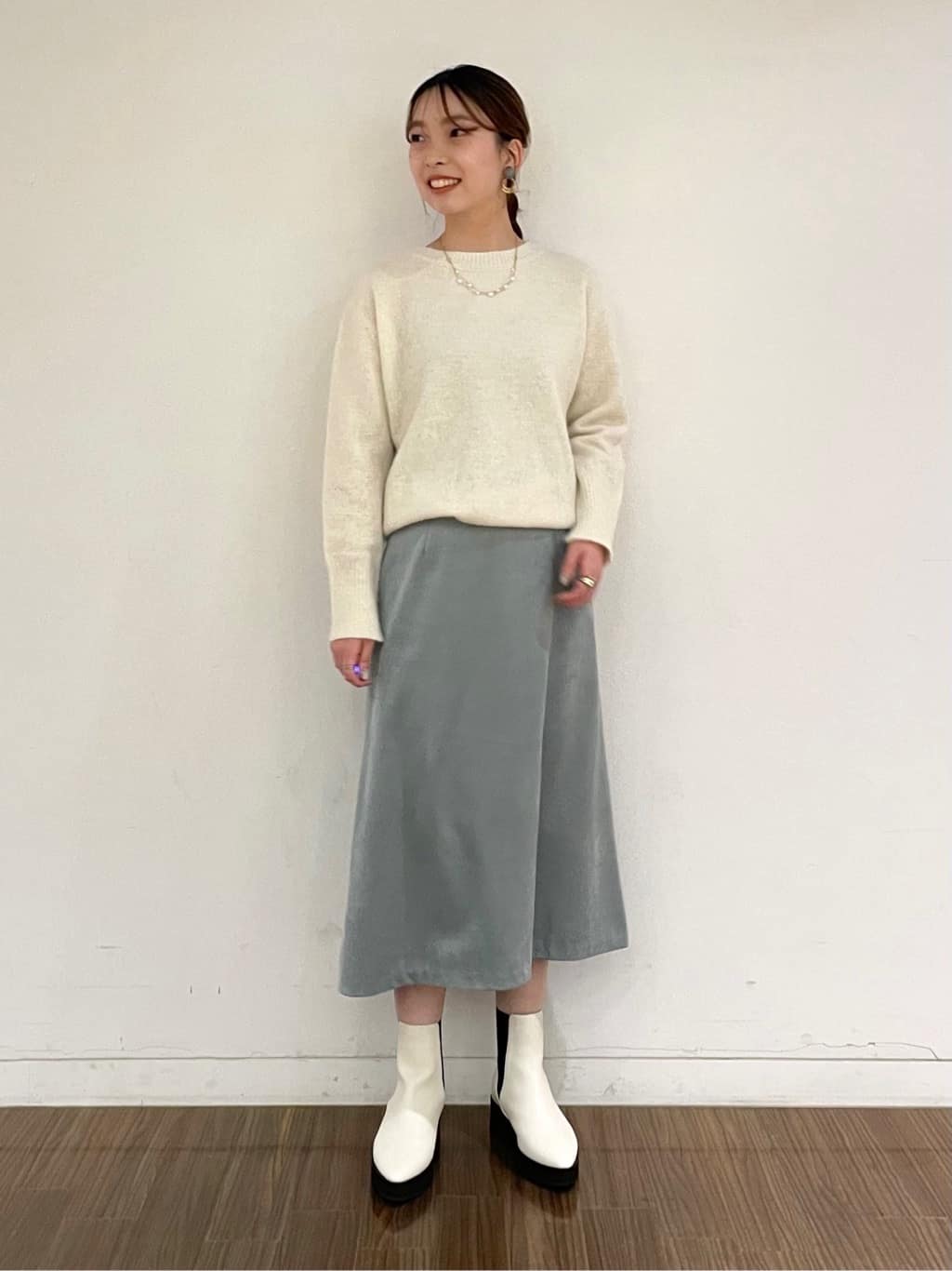 ねねさんの「INDIVI｜◆ランダム淡水パール2連ネックレス」を使ったコーディネート
