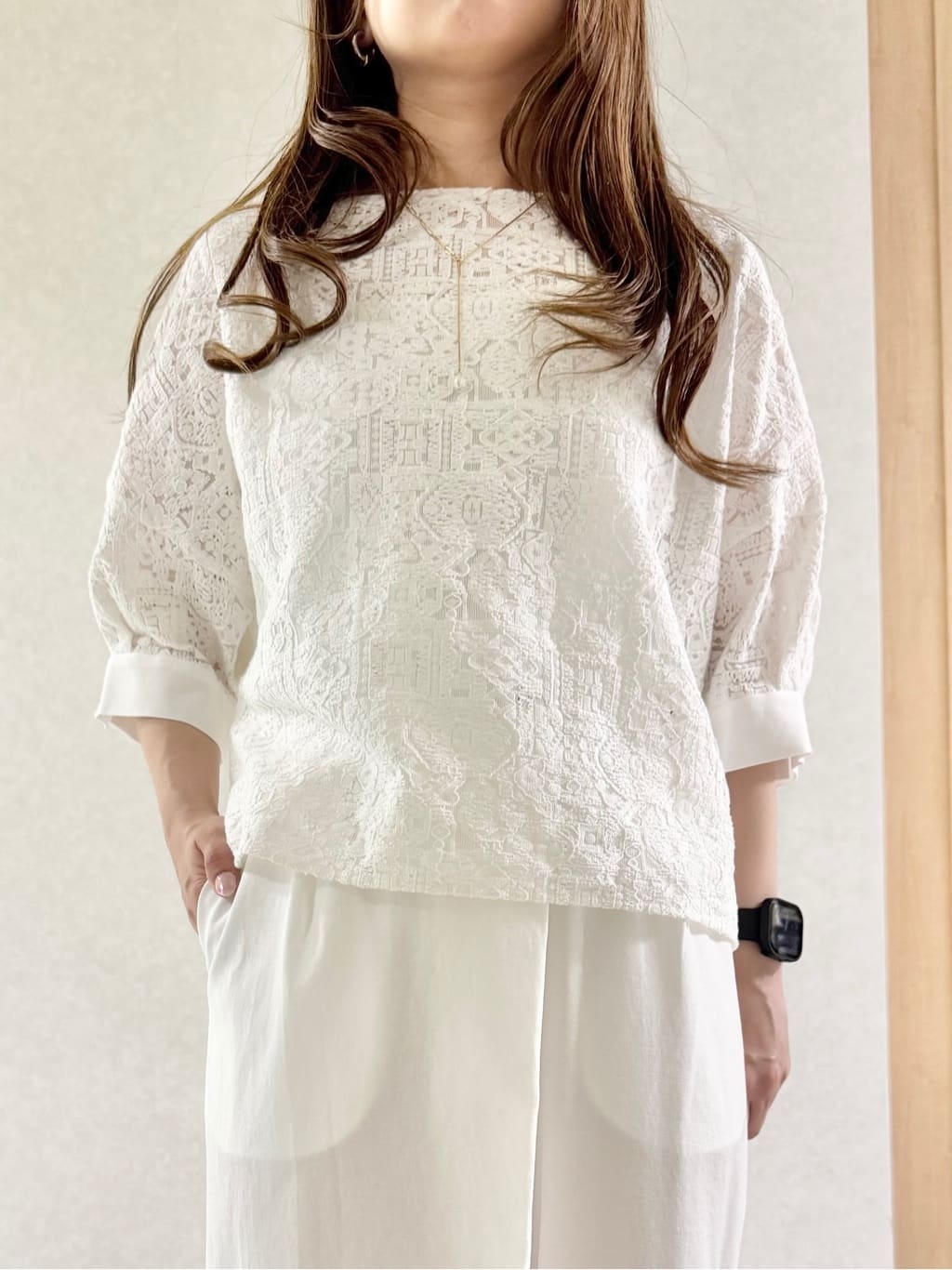 sayuさんの「UNTITLED｜◆【トレンド/七分袖】タイプライター ノーカラージャケット」を使ったコーディネート