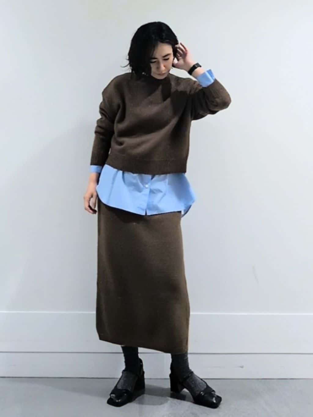 ミズタさんの「UNTITLED｜【セットアップ可/ゆったり】ウール混ラメニット」を使ったコーディネート