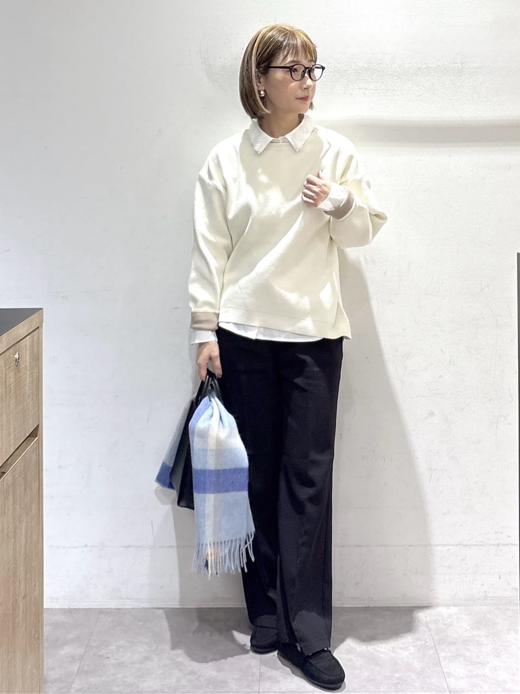 たけねぇさんの「OPAQUE.CLIP｜サイド編地切替ニットトップス／セットアップ対応【洗濯機OK】」を使ったコーディネート