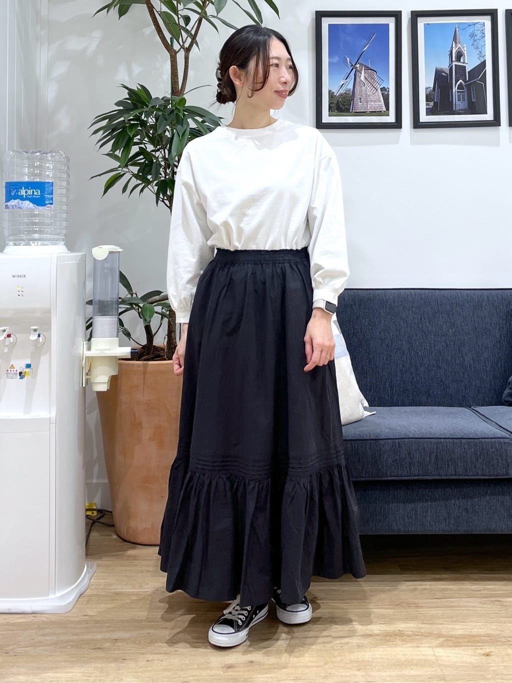 canaさんの「Dessin｜【360度可愛い・洗える】バックヘンリーカットソー」を使ったコーディネート
