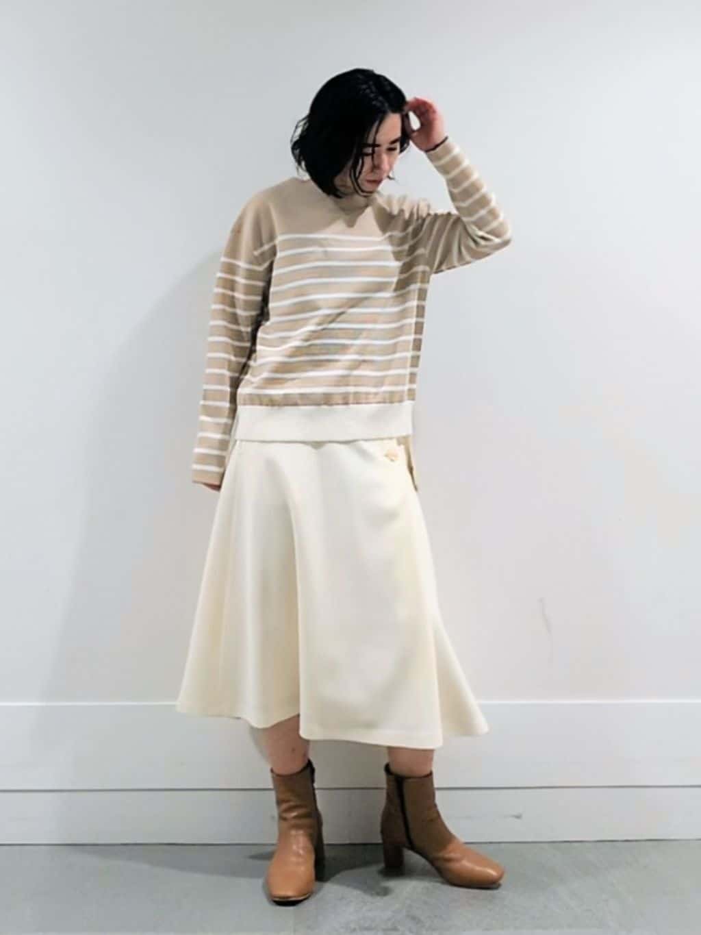 ミズタさんの「UNTITLED｜【洗える】モックネックミラノリブニット」を使ったコーディネート