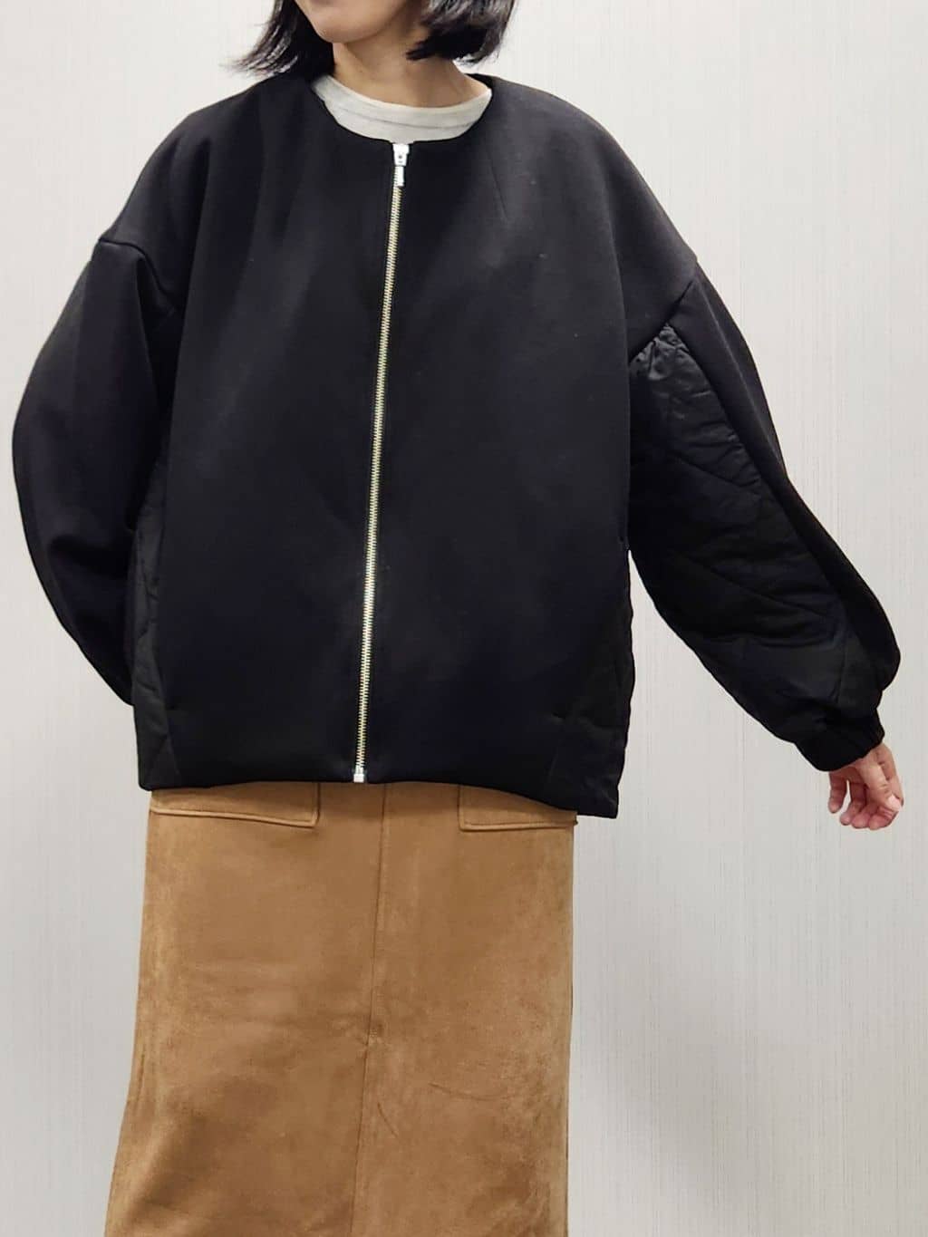 naraさんの「Dessin｜ダンボールジップブルゾン」を使ったコーディネート
