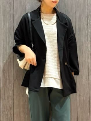 meiさんの「SHOO･LA･RUE｜【S-LL/体型カバー】気負わず着られる ジャカード裾フェイクトップス」を使ったコーディネート