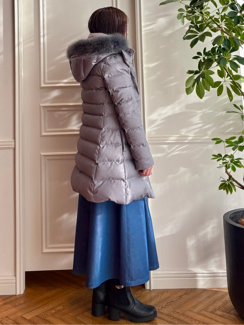 nakaoさんの「DRESSTERIOR｜【接触冷感/吸水速乾】クールタッチ デニムライク タックスカート」を使ったコーディネート