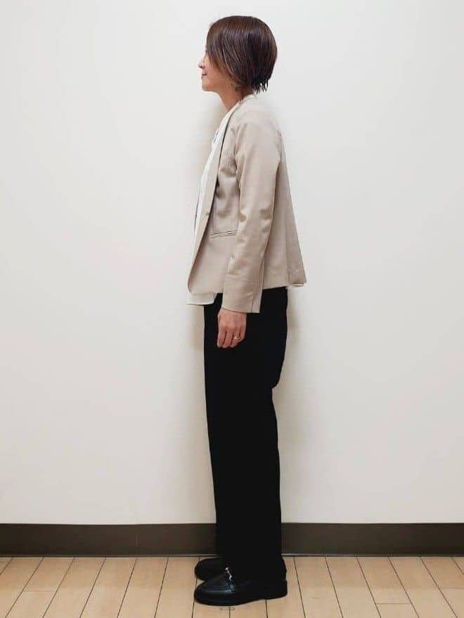 yuuさんの「Reflect｜【洗える／セットアップ可】ノーカラージャケット」を使ったコーディネート