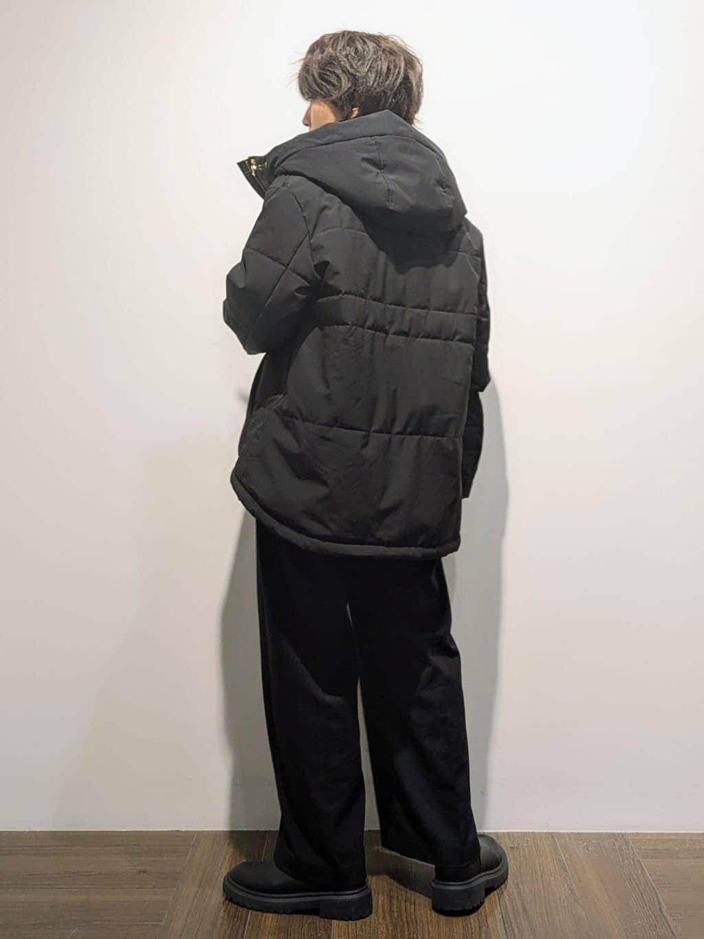 4410さんの「THE SHOP TK｜【すっきり見えシルエット】上品ふわもこ中綿ブルゾン」を使ったコーディネート
