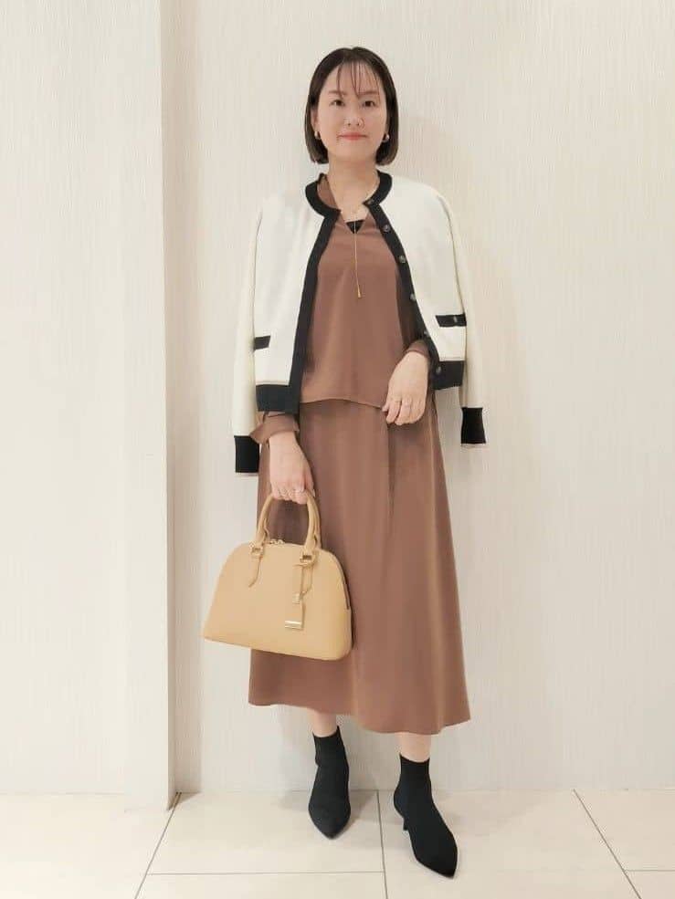 naokoさんの「UNTITLED｜【アンサンブル可/ジャケット風】ウールミラノリブカーディガン」を使ったコーディネート