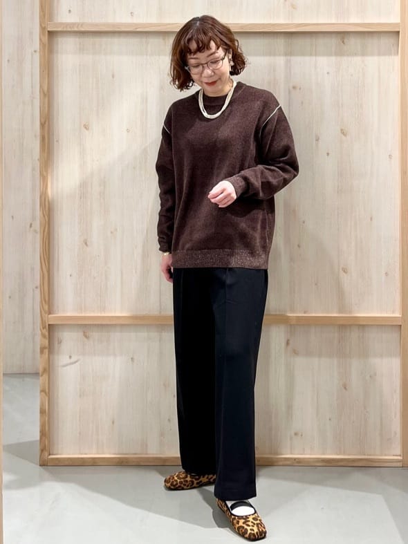 nakoさんの「THE SHOP TK｜【大人の上品カジュアルを叶える】ハグするニット 洗濯機OK／6色展開」を使ったコーディネート