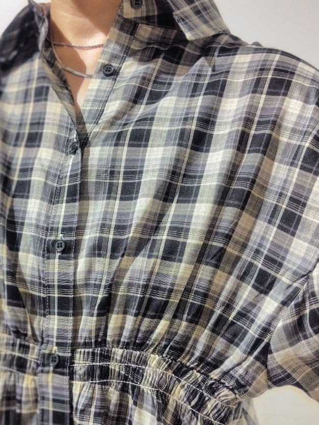kodamaさんの「THE SHOP TK｜チェック柄チュニックブラウス」を使ったコーディネート