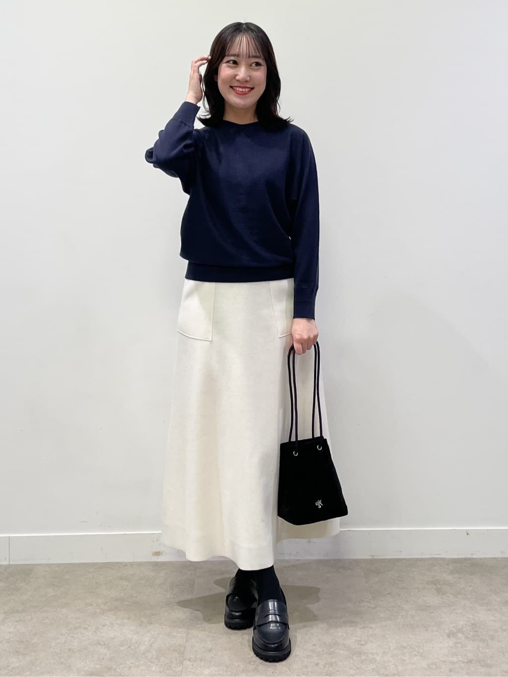 yukariさんの「Dessin｜【洗える】ウールブレンド後ろボタンニット」を使ったコーディネート