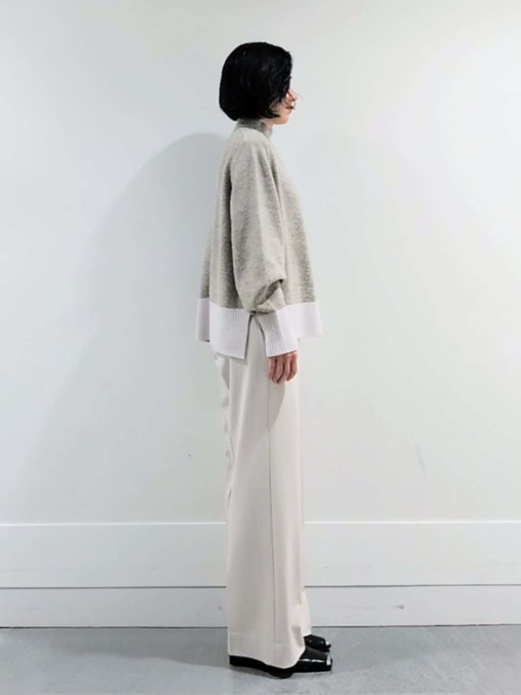 ミズタさんの「UNTITLED｜【8色展開/洗える】ウールカシミヤ ハイネックニット」を使ったコーディネート