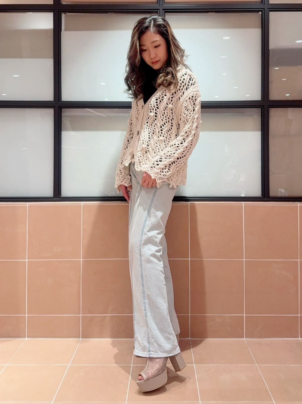 kaoriさんの「ESPERANZA｜厚底ラク盛りブーツヒールサンダル」を使ったコーディネート