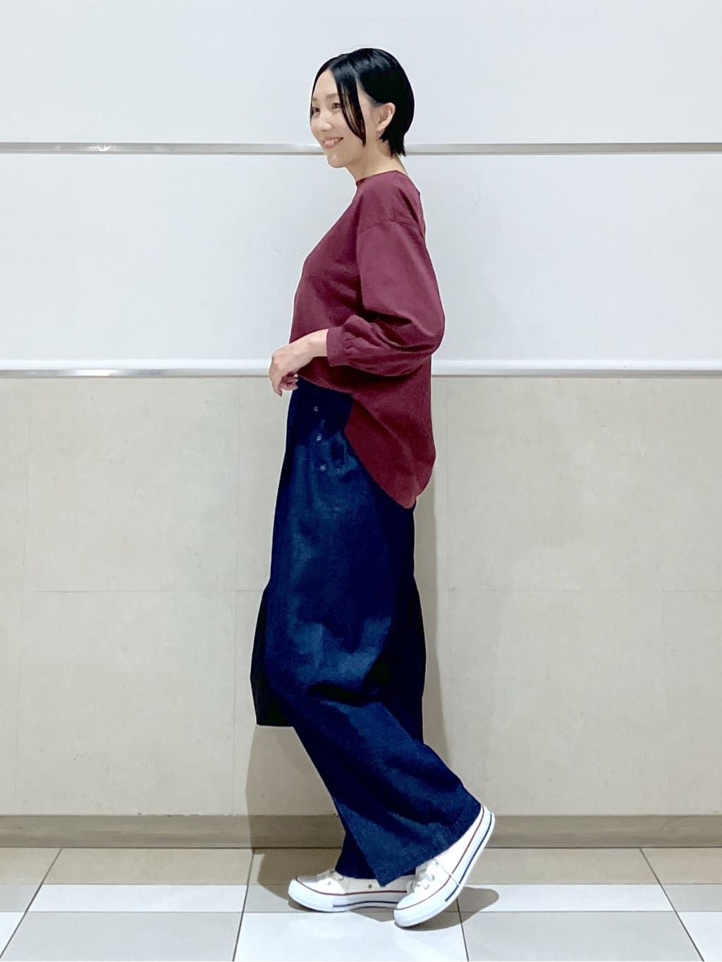 eriko さんの「Dessin｜【360度可愛い・洗える】バックヘンリーカットソー」を使ったコーディネート