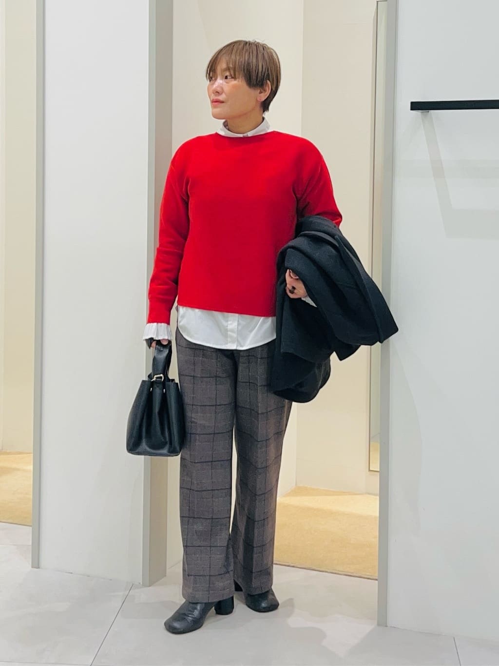 タナさんの「THE SHOP TK｜【着丈選べる/XS～XLサイズ】あったか裏起毛ワイドパンツ」を使ったコーディネート