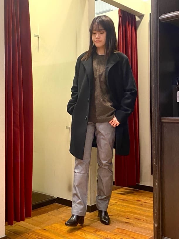 かわぴーさんの「TAKEO KIKUCHI｜【ウールカシミヤブレンド】ビーバー調 スタンドカラー コート」を使ったコーディネート