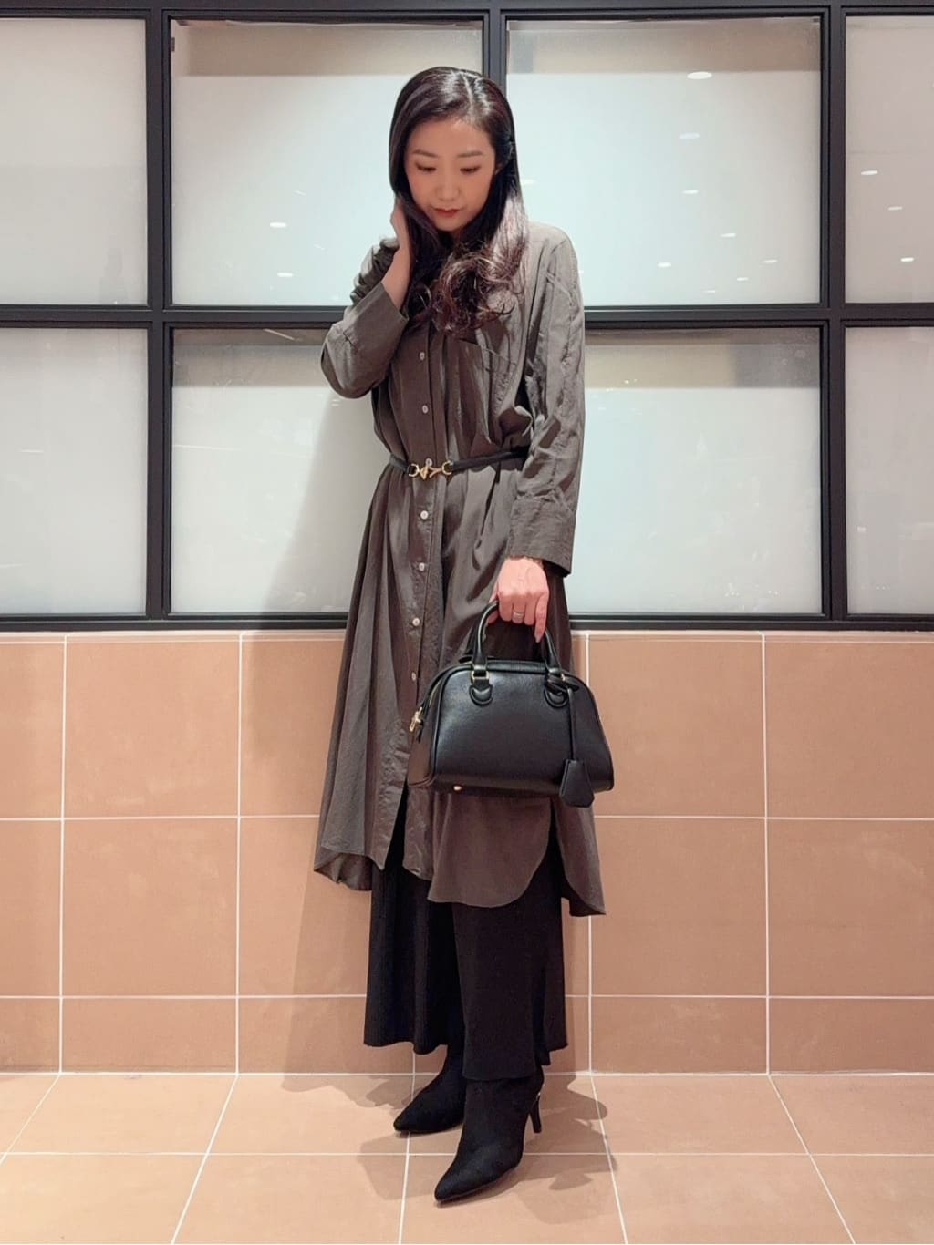 kaoriさんの「ESPERANZA｜シボフェイクレザー2WAYボストンバッグ」を使ったコーディネート