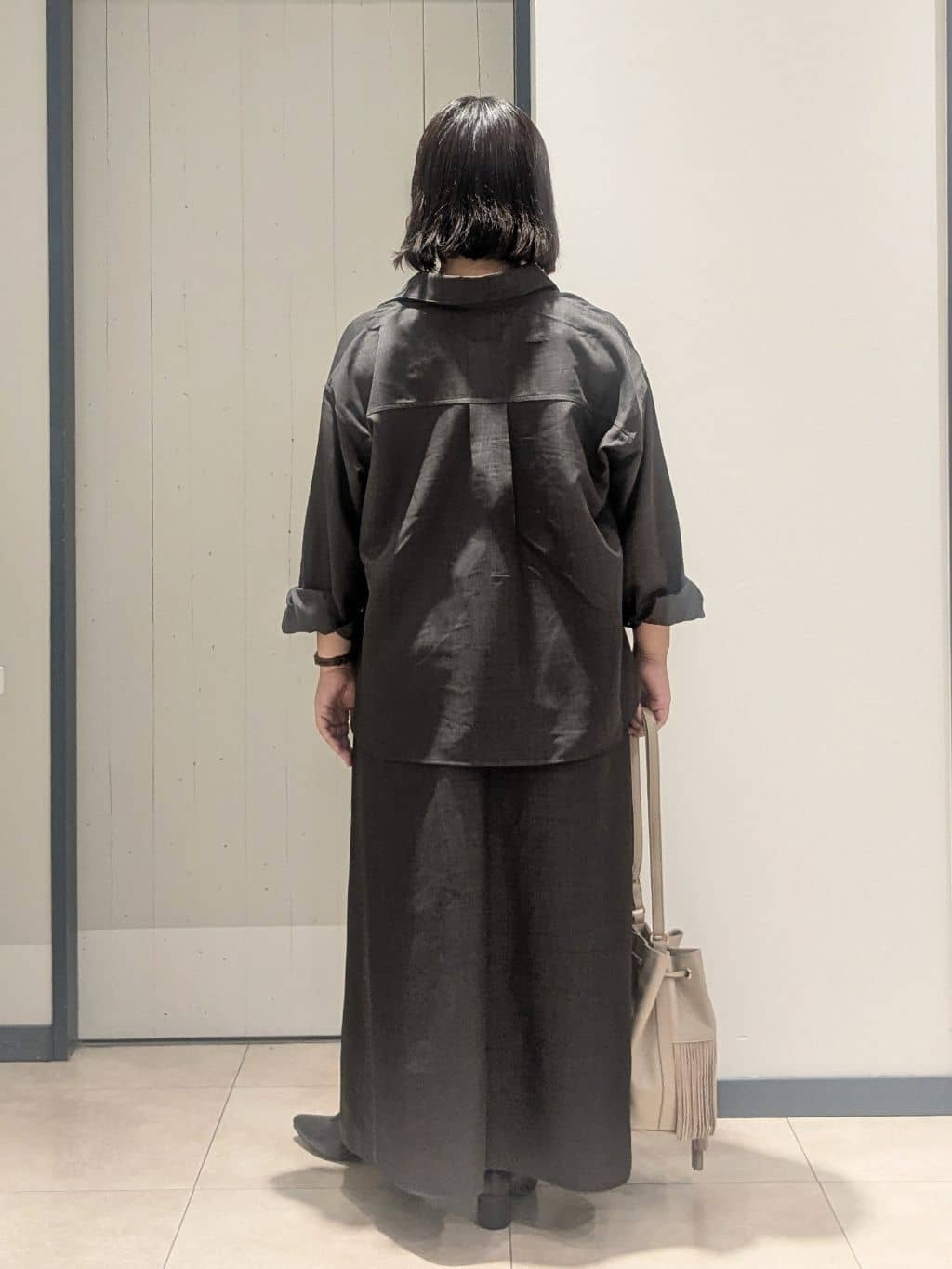 yukikaさんの「grove｜【カセット服/選べる着丈】洗濯機で洗えるオーバーシャツ」を使ったコーディネート