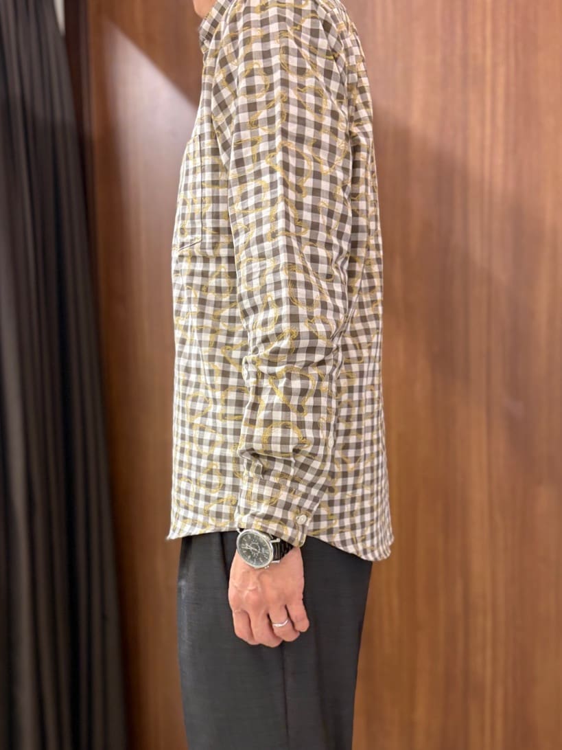 かたやまさんの「TAKEO KIKUCHI｜チェックボーラーガーゼシャツ」を使ったコーディネート