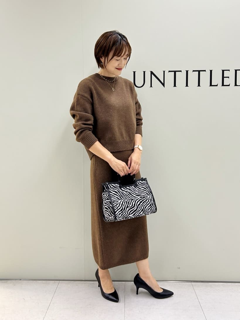 Mikiさんの「UNTITLED｜【セットアップ可/ゆったり】ウール混ラメニット」を使ったコーディネート