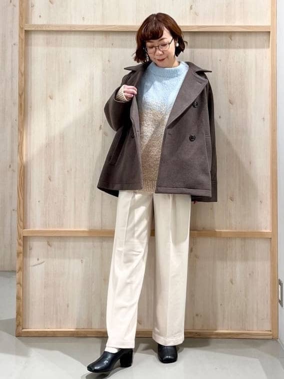 nakoさんの「THE SHOP TK｜バルキーブレンドヤーンニットプルオーバー」を使ったコーディネート